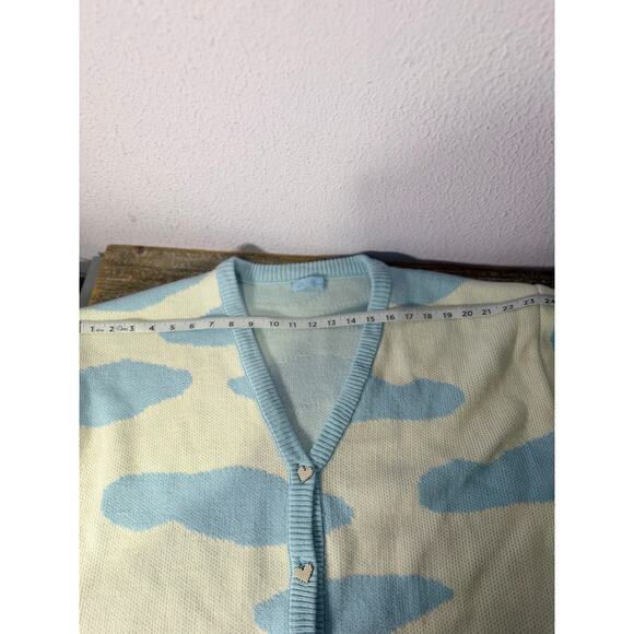 KokoKuma Blue Cow Print Cardigan L Coquette Soft Girl Y2K Kawaii Cottagecore - Picture 10 of 10